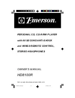 Preview for 1 page of Emerson HD8100R Owner'S Manual