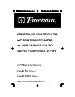 Preview for 1 page of Emerson HD8150 Owner'S Manual