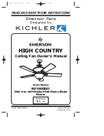 Preview for 1 page of Emerson HIGH COUNTRY KF160OI01 Owner'S Manual