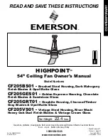 Предварительный просмотр 1 страницы Emerson HIGHPOINT CF205BS01 Owner'S Manual