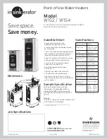 Предварительный просмотр 1 страницы Emerson insinkerator W152 Specifications