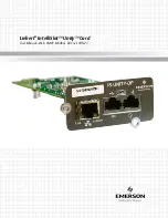 Предварительный просмотр 1 страницы Emerson Liebert Intellislot Unity Card User Manual