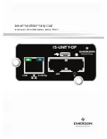 Preview for 1 page of Emerson Liebert IntelliSlot Unity-DP User Manual