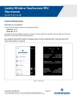 Preview for 1 page of Emerson Lumity Wireless Touchscreen RTU Thermostat Quick Start Manual