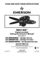 Preview for 1 page of Emerson MAUI BAY CF2000AB02 Owner'S Manual