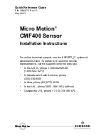 Emerson Micro Motion Elite Coriolis CMF400 Quick Reference Manual предпросмотр