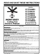 Предварительный просмотр 1 страницы Emerson MONTEREY CF770AW01 Owner'S Manual