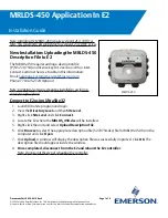 Preview for 1 page of Emerson MRLDS-450 Installation Manual