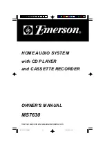 Preview for 1 page of Emerson MS7630 Owner'S Manual