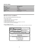 Preview for 28 page of Emerson MW9113SS Owner'S Manual