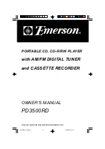 Preview for 1 page of Emerson PD3500RD Owner'S Manual