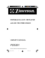 Предварительный просмотр 1 страницы Emerson PD5201 Owner'S Manual