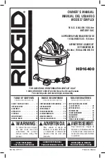 Preview for 1 page of Emerson RIDGID HD16400 Owner'S Manual