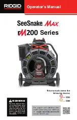Preview for 1 page of Emerson RIDGID SeeSnake Max rM200 Series Operator'S Manual