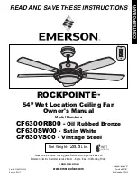 Emerson ROCKPOINTE CF630ORB00 Owner'S Manual предпросмотр