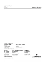 Preview for 122 page of Emerson Rosemount Analytical CAT 100 Instruction Manual