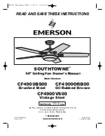 Предварительный просмотр 1 страницы Emerson SOUTHTOWNE CF4900BS00 Owner'S Manual