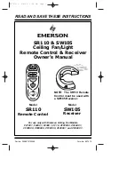 Emerson SR110 Owner'S Manual preview