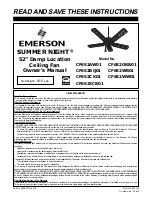 Предварительный просмотр 1 страницы Emerson SUMMER NIGHT CF652ORB01 Owner'S Manual