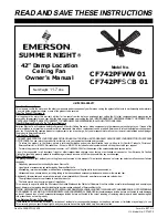 Предварительный просмотр 1 страницы Emerson SUMMER NIGHT CF742PFSCB 01 Owner'S Manual