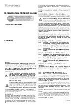 Preview for 1 page of Emerson Topworx D Series Quick Start Manual