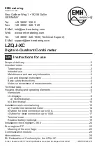 EMH metering LZQJ-XC Series Instructions For Use Manual предпросмотр