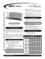 Предварительный просмотр 1 страницы EMI High Wall Air Handler WCP Specification Sheet