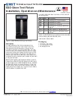 Preview for 1 page of EMIT ESD Glove Test Fixture Installation, Operation And Maintenance