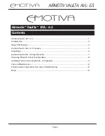 Предварительный просмотр 3 страницы Emotiva airmotiv vaulta AVL-6.5 User Manual