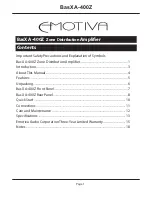 Preview for 5 page of Emotiva BasX A-400Z User Manual