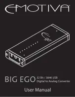 Предварительный просмотр 1 страницы Emotiva Big Ego User Manual