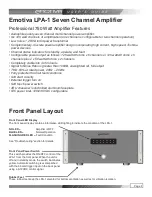 Preview for 9 page of Emotiva LPA-1 User Manual