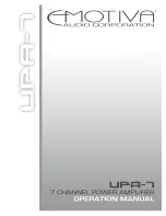 Предварительный просмотр 1 страницы Emotiva Ultra UPA-7 Operating Manual