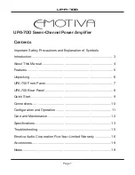 Preview for 5 page of Emotiva UPA-700 User Manual