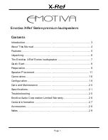 Предварительный просмотр 3 страницы Emotiva X-Ref Series User Manual