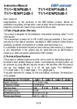 EMP-Centauri T1/1+1ENP8dB-1 Instruction Manual preview