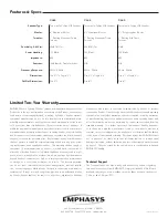 Preview for 4 page of Emphasys CL85 Installer'S Manual