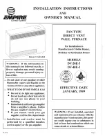 Preview for 1 page of Empire Comfort Systems DV-20E-3 Installation Instructions And Owner'S Manual