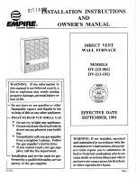 Preview for 1 page of Empire Comfort Systems DV-213-1SG Installation Instructions And Owner'S Manual