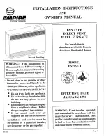 Предварительный просмотр 1 страницы Empire Comfort Systems DV-55E-1 Installation Instructions And Owner'S Manual