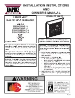 Предварительный просмотр 1 страницы Empire Comfort Systems DV25IN33L-3 Installation Instructions And Owner'S Manual