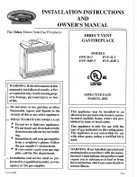 Empire Comfort Systems DVF-36-3 Installation Instructions And Owner'S Manual preview