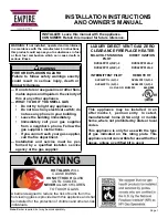 Preview for 1 page of Empire Comfort Systems MILLIVOLT STANDING PILOT DVX36FP31LN-4 Installation Instructions And Owner'S Manual