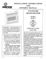Preview for 1 page of Empire Comfort Systems Sr-30-1 Installation Instructions And Owner'S Manual