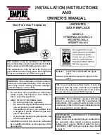 Preview for 1 page of Empire Comfort Systems VFD26FM20C-2 Installation Instructions And Owner'S Manual