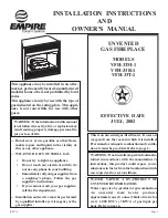 Preview for 1 page of Empire Comfort Systems VFH-33M-1 Installation Instructions And Owner'S Manual