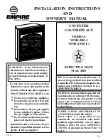 Предварительный просмотр 1 страницы Empire Comfort Systems VFHS-10T-1 Installation Instructions Manual