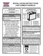 Preview for 1 page of Empire Comfort Systems VFPC20in33N-1 Installation Instructions And Owner'S Manual