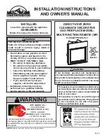 Preview for 1 page of Empire Comfort Systems White Mountain Hearth DVCX42FP91K-3 Installation Instructions And Owner'S Manual