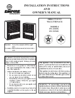 Предварительный просмотр 1 страницы Empire Heating Systems DV-210-SG Owner'S Manual